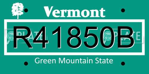 R41850B Vermont License Plate