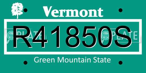 R41850S Vermont License Plate
