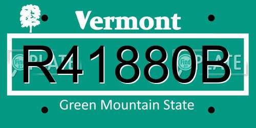R41880B Vermont License Plate