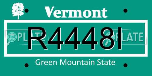 R4448I Vermont License Plate