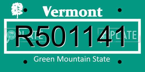 R501141 Vermont License Plate