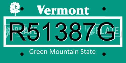 R51387G Vermont License Plate