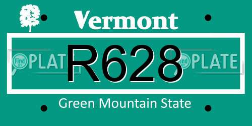 R628 Vermont License Plate