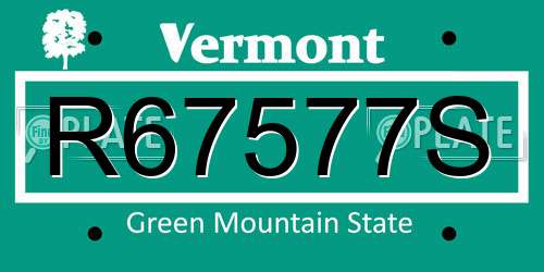 R67577S Vermont License Plate