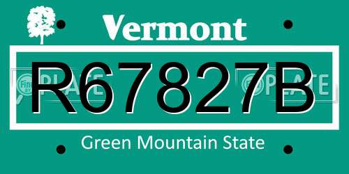 R67827B Vermont License Plate