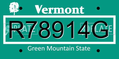 R78914G Vermont License Plate