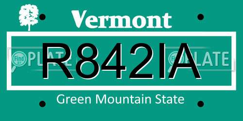 R842IA Vermont License Plate