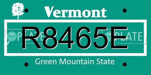 R8465E Vermont License Plate