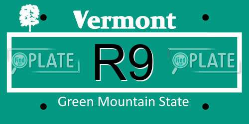 R9 Vermont License Plate