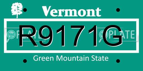 R9171G Vermont License Plate