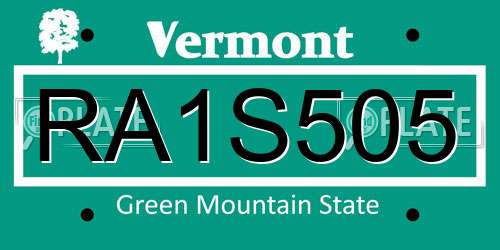 RA1S505 Vermont License Plate