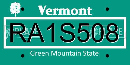 RA1S508 Vermont License Plate