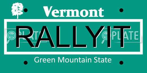 RALLYIT Vermont License Plate