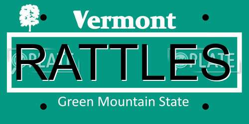 RATTLES Vermont License Plate