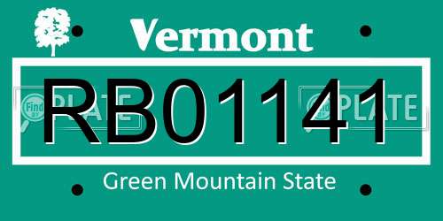 RB01141 Vermont License Plate