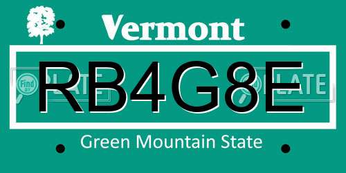 RB4G8E Vermont License Plate