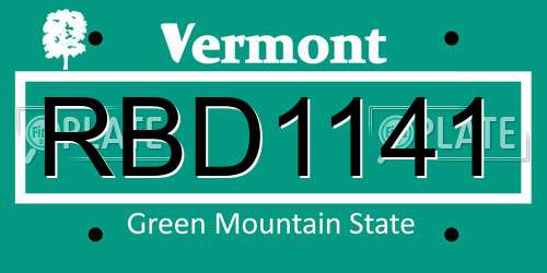 RBD1141 Vermont License Plate