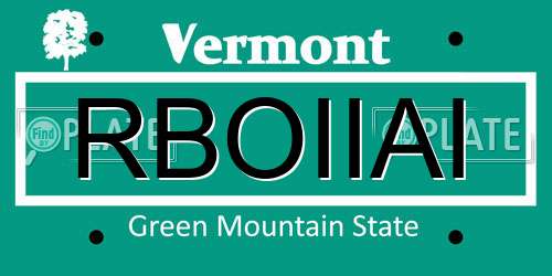 RBOIIAI Vermont License Plate