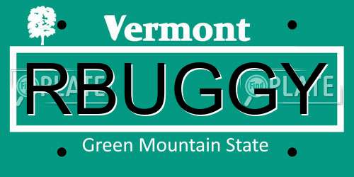 RBUGGY Vermont License Plate