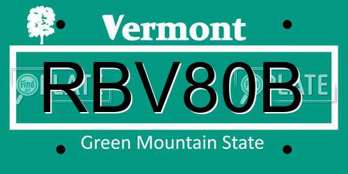 RBV80B Vermont License Plate