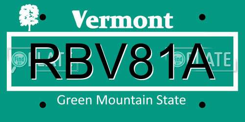 RBV81A Vermont License Plate