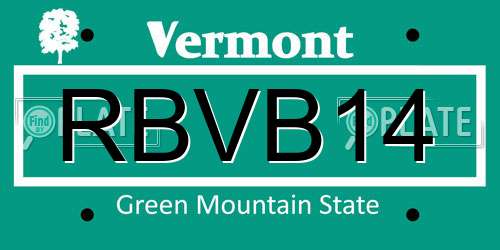 RBVB14 Vermont License Plate