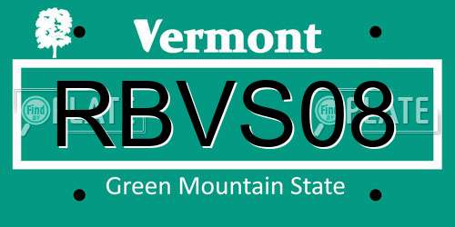 RBVS08 Vermont License Plate