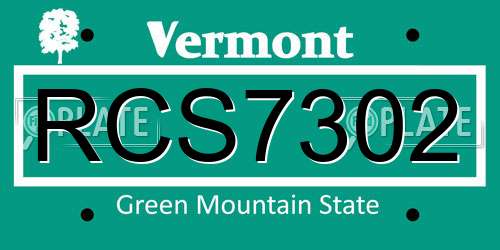 RCS7302 Vermont License Plate
