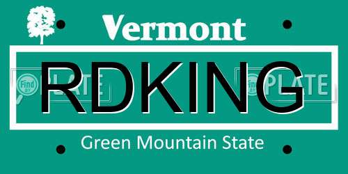 RDKING Vermont License Plate