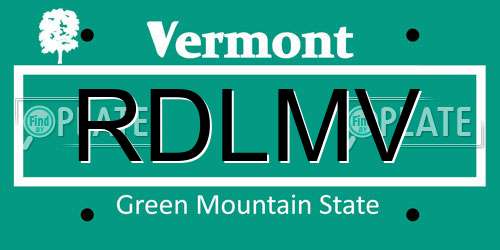RDLMV Vermont License Plate