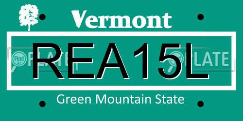 REA15L Vermont License Plate