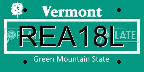 REA18L Vermont License Plate