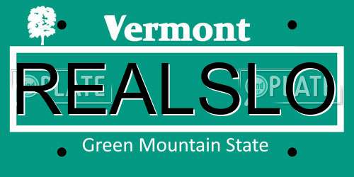 REALSLO Vermont License Plate