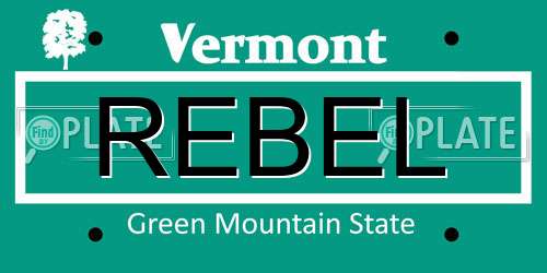 REBEL Vermont License Plate