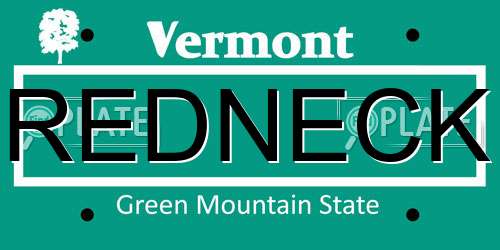 REDNECK Vermont License Plate