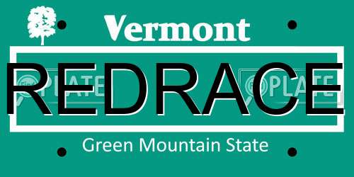 REDRACE Vermont License Plate