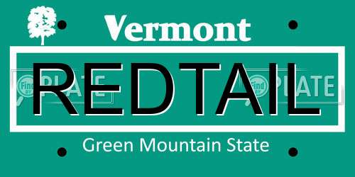 REDTAIL Vermont License Plate