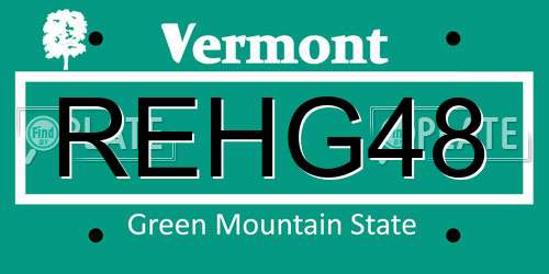 REHG48 Vermont License Plate