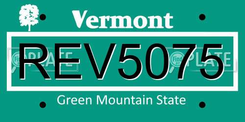 REV5075 Vermont License Plate