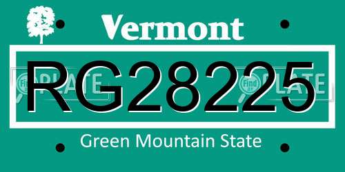 RG28225 Vermont License Plate