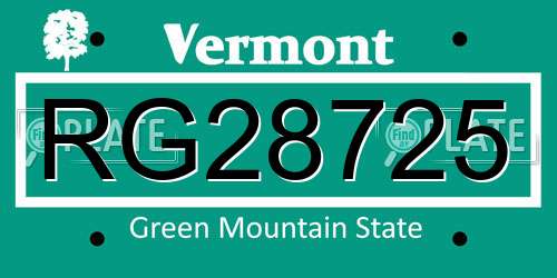 RG28725 Vermont License Plate