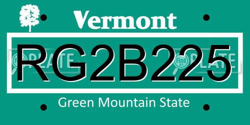 RG2B225 Vermont License Plate