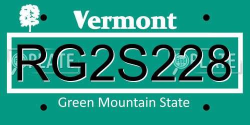 RG2S228 Vermont License Plate