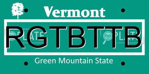 RGTBTTB Vermont License Plate