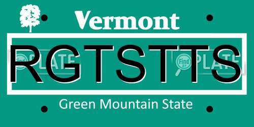 RGTSTTS Vermont License Plate