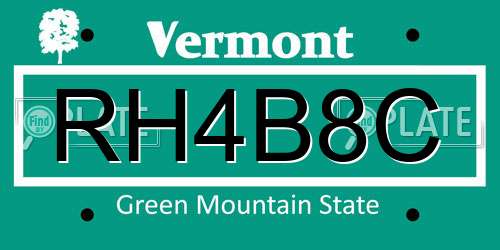 RH4B8C Vermont License Plate