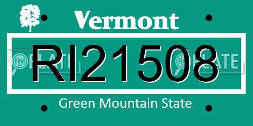 RI21508 Vermont License Plate