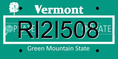 RI2I508 Vermont License Plate