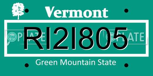 RI2I805 Vermont License Plate