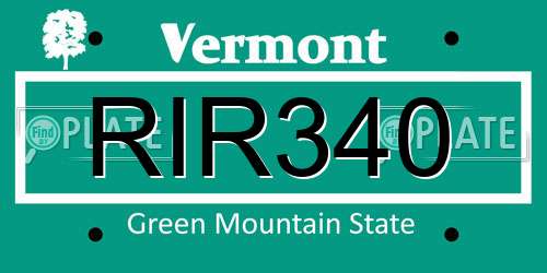 RIR340 Vermont License Plate
